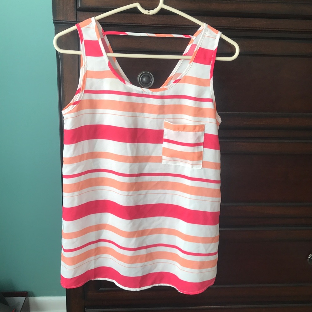 Pink Owl Striped Tank NWOT
